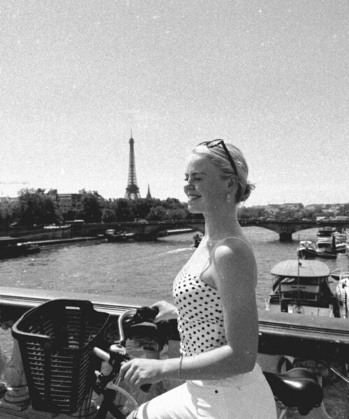 Fietstocht door Parijs met uitzicht op de Eiffeltoren